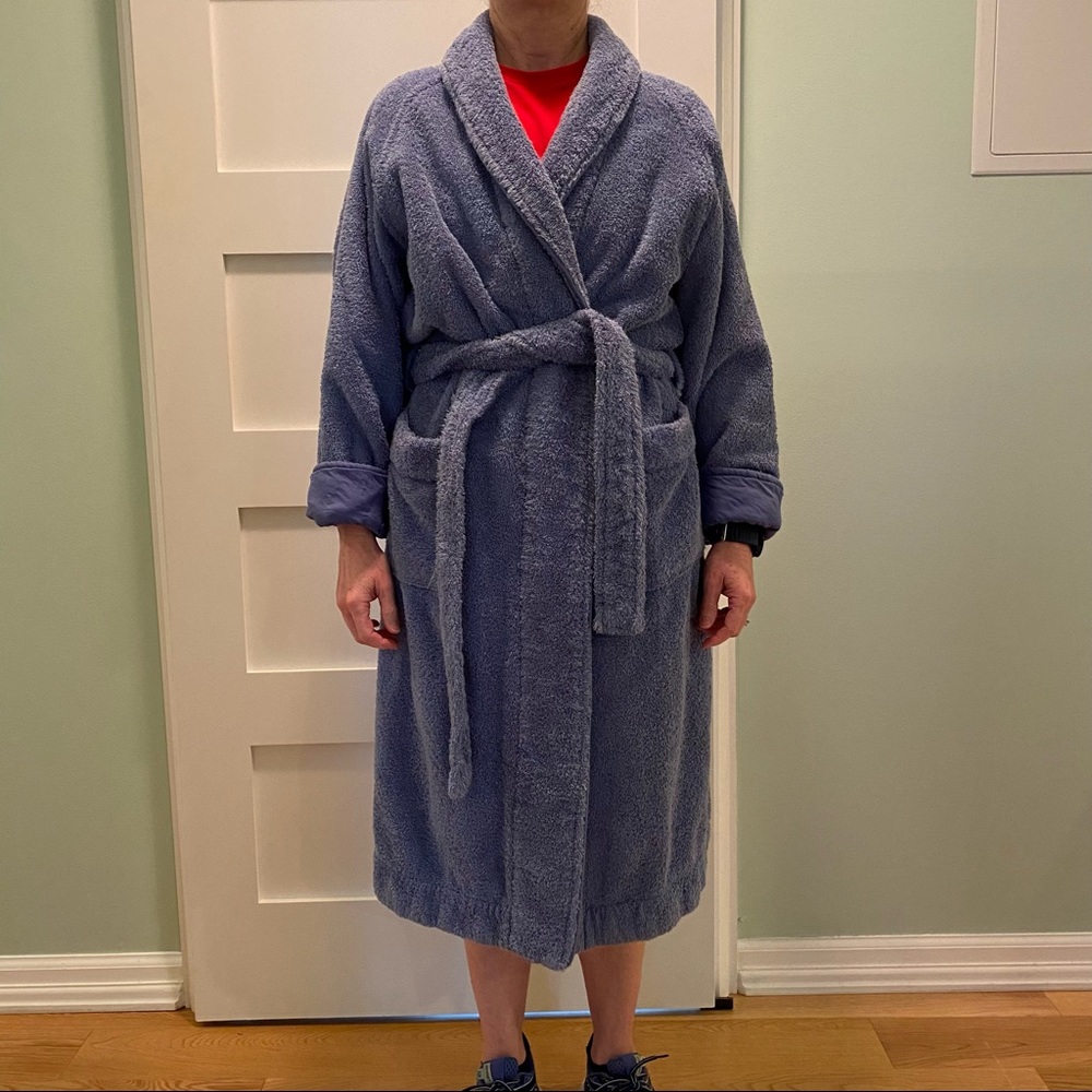 Frette Blue Terry Cloth Robe - Picture 5 of 7